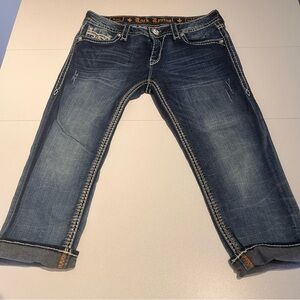 Rock Revival Distressed CROPPED Denim